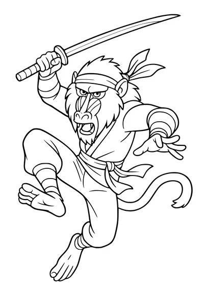 Bandana Baboon Swings into Action