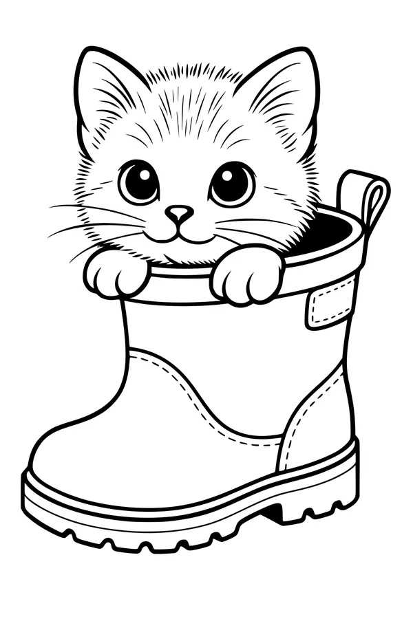 Kitten Peekaboo in a Rain Boot