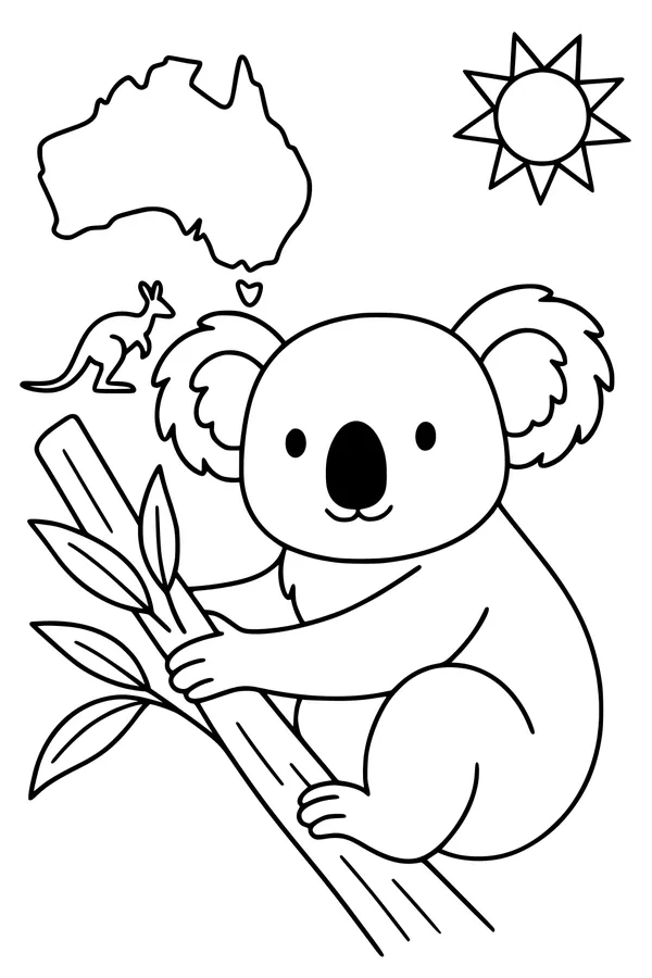 Sunny Day with a Smiling Koala