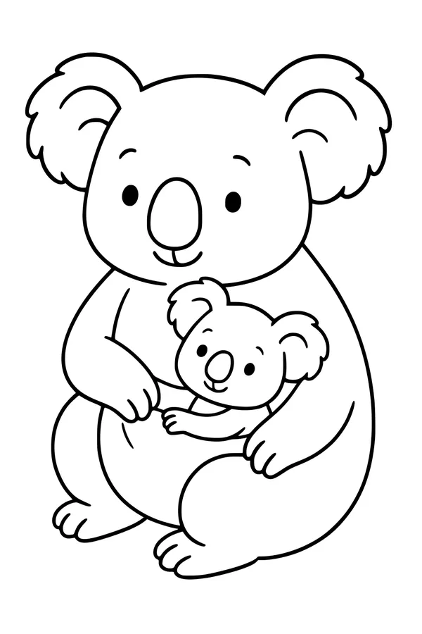Koala Mama and Joey Snuggle Time