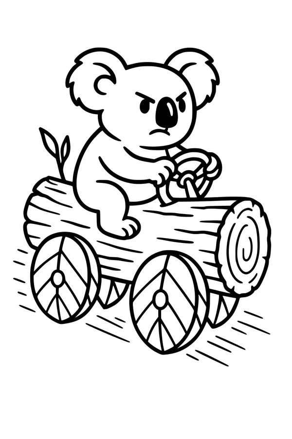 Koala Racer on the Wooden Road