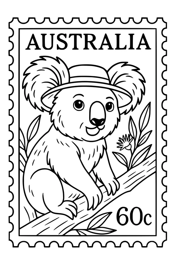 Koala Post Friend with a Sunny Hat