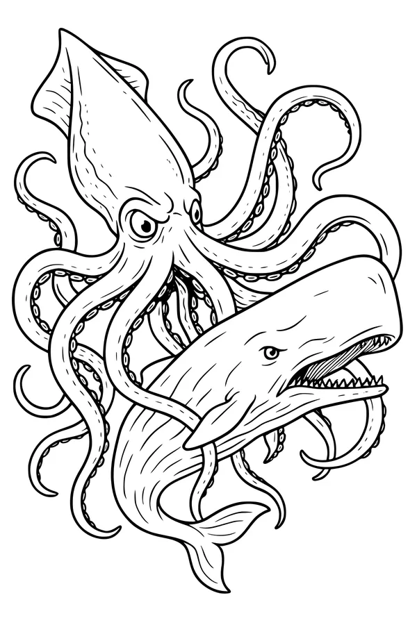 Kraken and Whale Sea Tangle