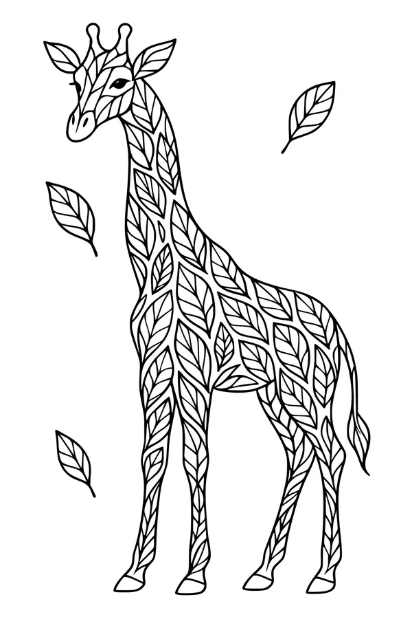 Leafy Giraffe in the Breeze