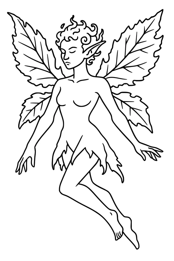 Leaf-Wing Fairy Drifts Through Sky