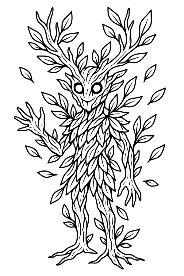 Leafy Forest Guardian Waves Hello