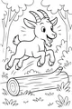 Leaping Goat in the Sunny Forest