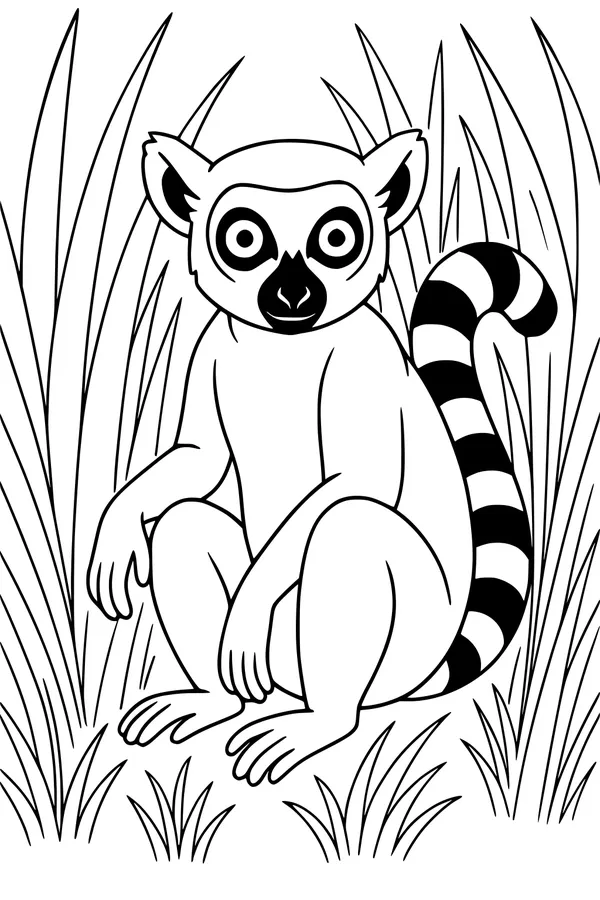 Lemur with Wide Curious Eyes