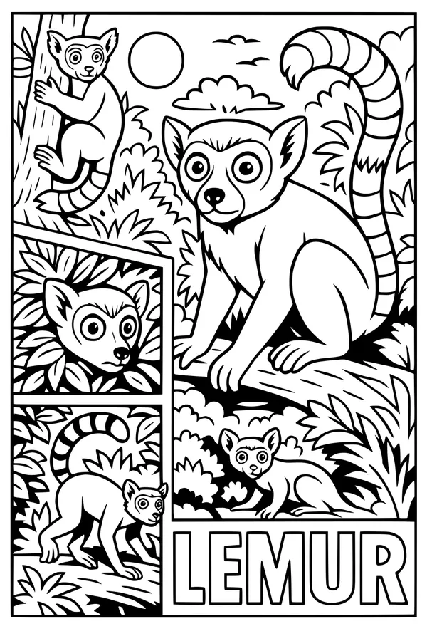 Little Lemur in the Leafy Jungle