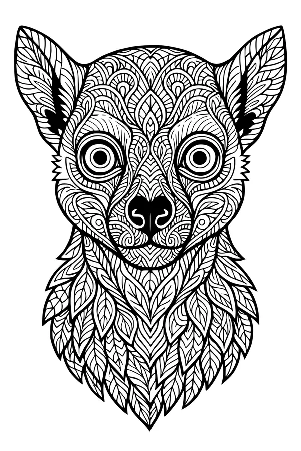 Swirly Lemur with Leafy Whiskers