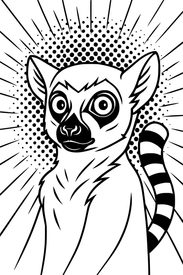 Lemur with the Brightest Stripy Tail