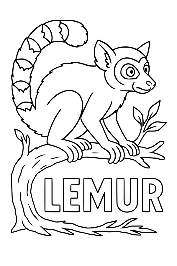Lemur on the Wiggly Tree Branch