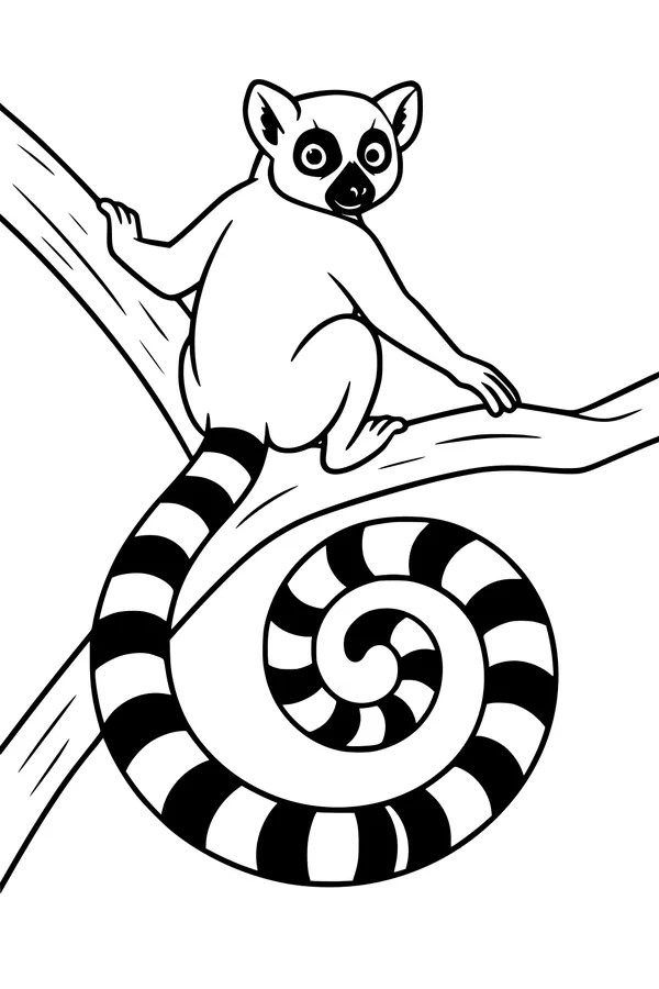 Ring-Tailed Lemur on a Twist