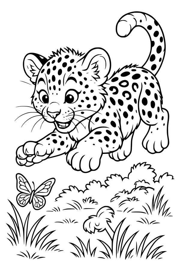 Leopard Cub’s Butterfly Chase