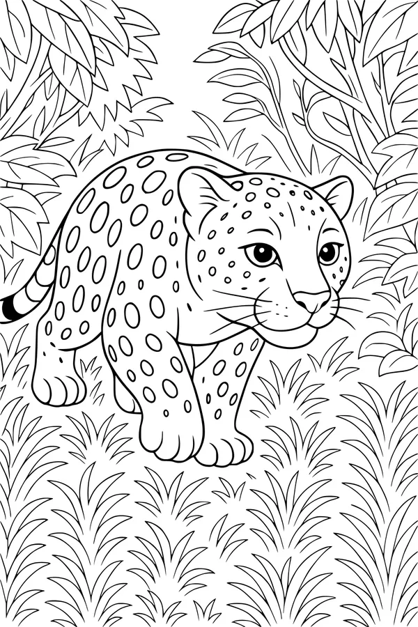 Spotty Leopard in Jungle Green