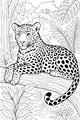 Leopard Lounging in the Leafy Jungle