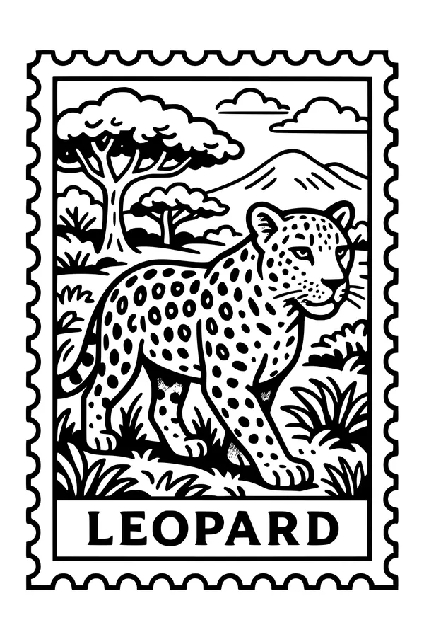 Strolling Leopard Under Wild Savannah Trees