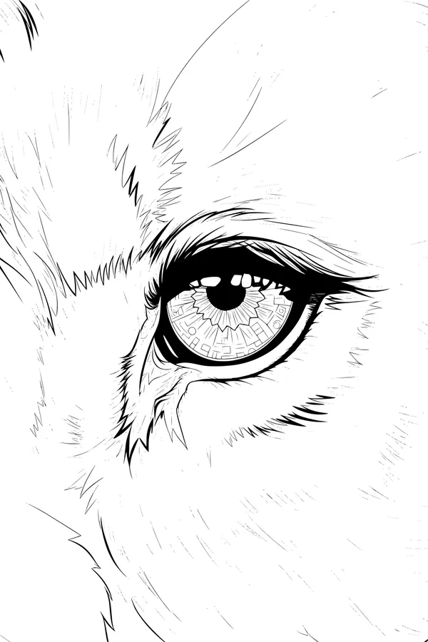Lion’s Glimmering Eye Up Close