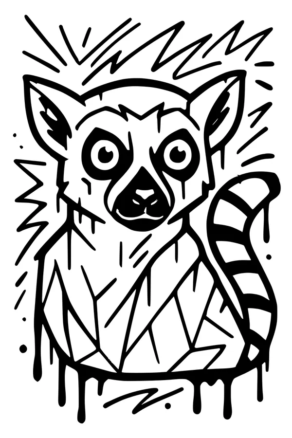 Wide-Eyed Lemur’s Stripey Tail Surprise