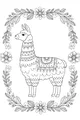 Fancy Llama in a Flower Frame