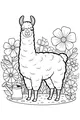 Luna the Llama in Her Flower Garden