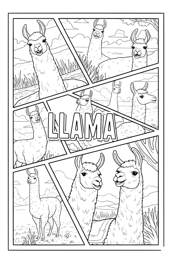 Llamas on the Rolling Hills