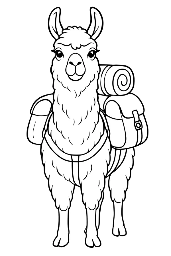 Llama Explorer on a Mountain Path