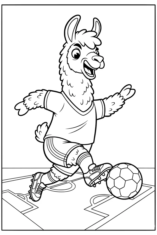 Llama Scores a Goal on the Field