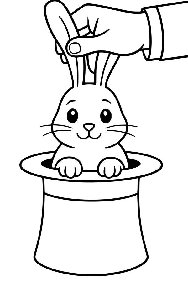 Bunny Pops Out of the Magician's Hat