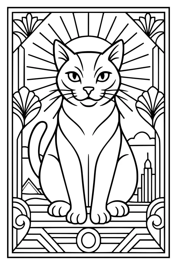 Sunny City Cat with Fancy Frame