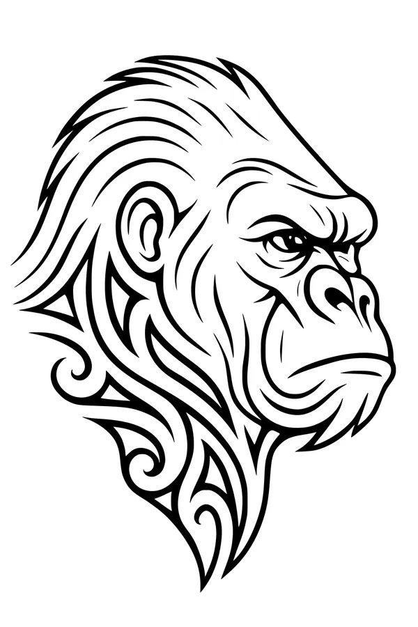 Gorilla With Wild Wavy Patterns