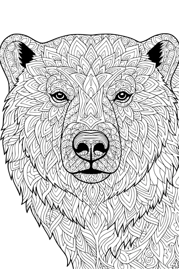 Majestic Polar Bear with Fancy Fur Swirls