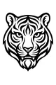 Majestic Tiger Face in Bold Stripes