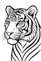 Majestic Stripe-Faced Tiger Portrait