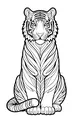 Stripey Tiger Sits and Watches