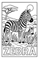 Mama Zebra and Her Stripy Foal