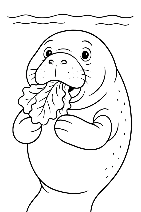Hungry Manatee’s Leafy Snack