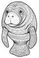 Manatee with Magical Patterns