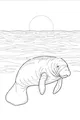 Gentle Manatee by the Shimmering Sea