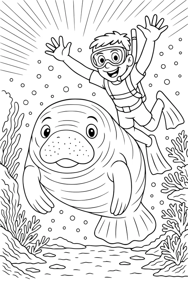 Underwater High-Five with a Manatee