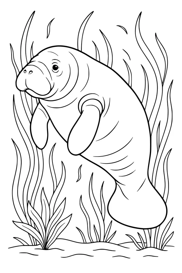 Gentle Giant Among Sea Grasses
