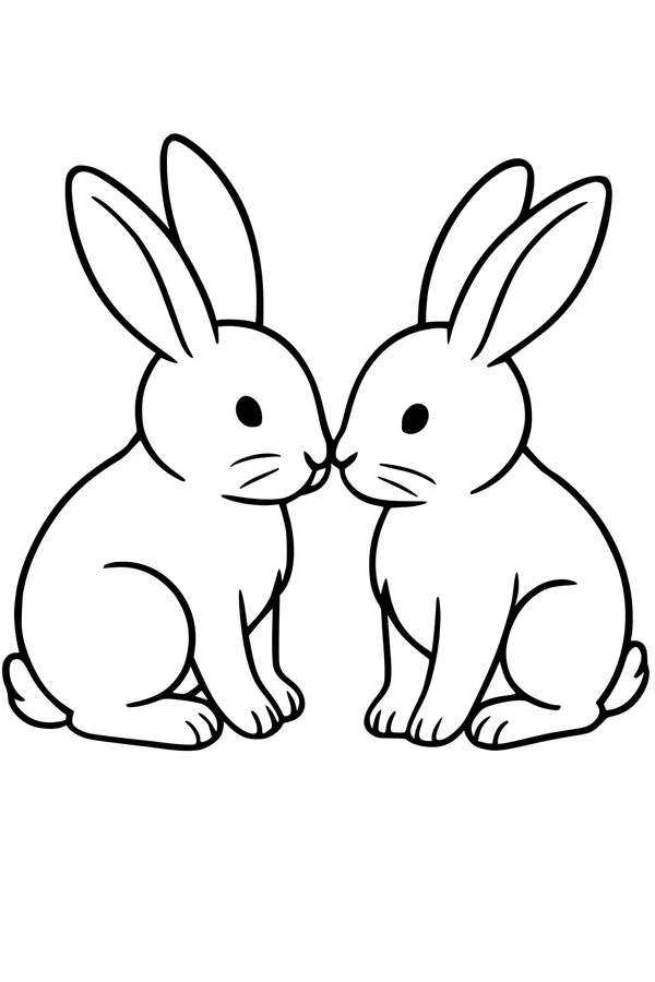 Two Bunny Friends Nose to Nose