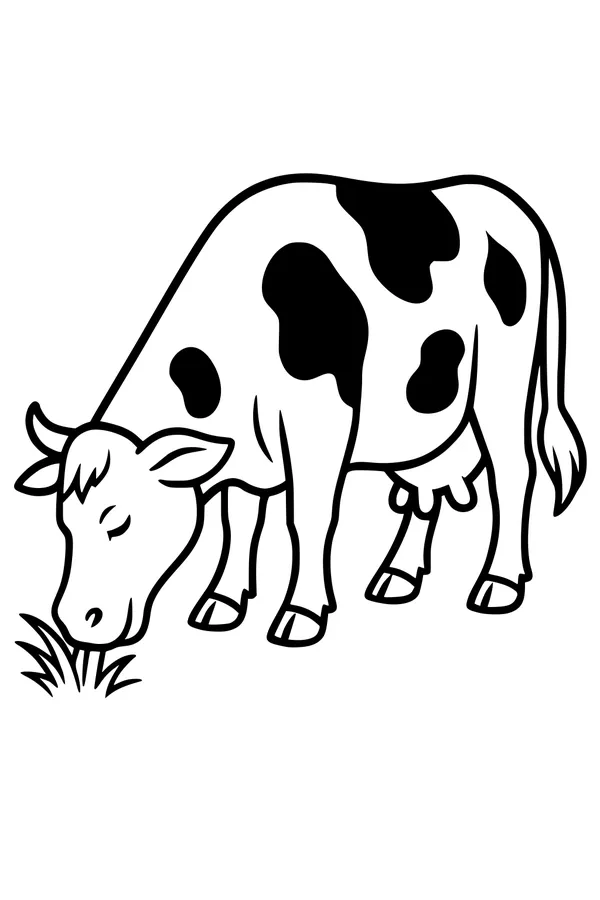 Moo-Moo Eats Her Lunch in the Field