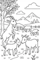 Three Playful Goats Frolic by the Mountains