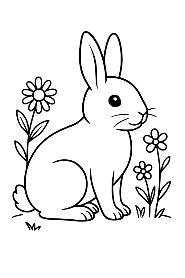 Bunny and Blossoms in the Garden