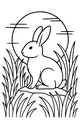 Sunny Meadow Rabbit by the Big Round Sun