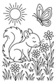 Sunny Morning with Squirrel and Butterfly
