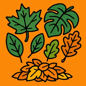 Leaves coloring page category
