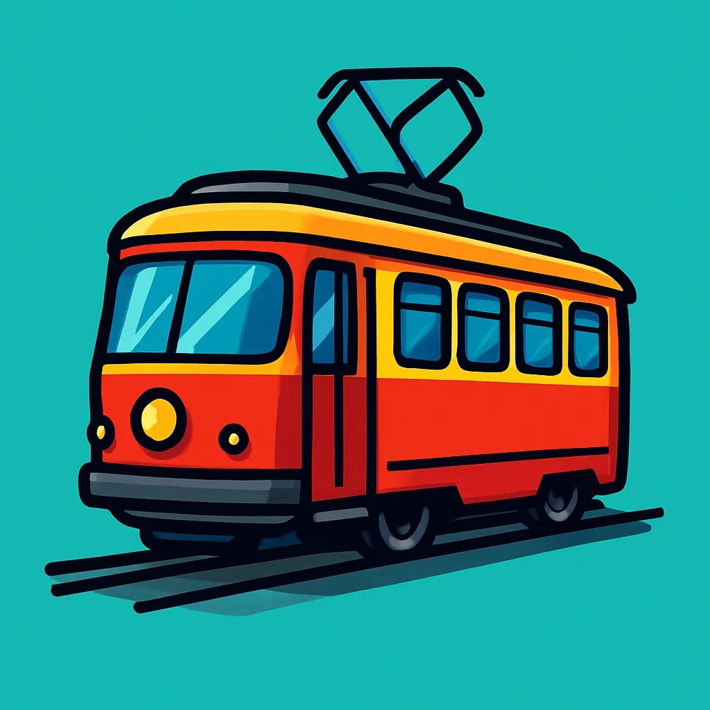 Free Printable Trams & Streetcars Coloring Pages