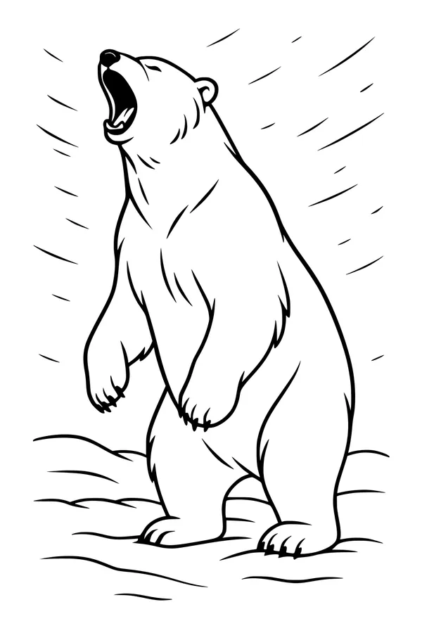 Big Bear Roar on the Snowy Ice